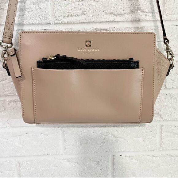 NWOT Kate Spade Adelia Beige Satchel Cowhide Crossbody - Picture 2 of 10